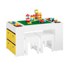 SoBuy | Kindertisch mit 2 Stühlen | Kindersitzgruppe | Spieltisch | Aktivitätstisch für Kinder | Weiß| KMB75-W