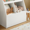 SoBuy | Kinderregal mit 1 Spielzeugtruhe | Bücherregal | Aufbewahrungsregal für Kinder | KMB83-W