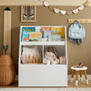 SoBuy | Kinderregal mit 1 Spielzeugtruhe | Bücherregal | Aufbewahrungsregal für Kinder | KMB83-W