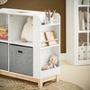 SoBuy | Kinderregal | Bücherregal | Aufbewahrungsregal für Kinder | Weiß-Natur | KMB85-W