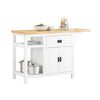 SoBuy | Kücheninsel | Küchenschrank | Sideboard | Bartisch | Esstisch | Weiß-Natur | KNL06-WN