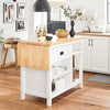 SoBuy | Kücheninsel | Küchenschrank | Sideboard | Bartisch | Esstisch | Weiß-Natur | KNL06-WN
