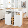 SoBuy | Kücheninsel | Küchenschrank | Sideboard | Bartisch | Esstisch | Weiß-Natur | KNL07-WN