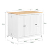 SoBuy | Kücheninsel mit erweiterbarer Arbeitsfläche | Küchenschrank | Sideboard | KNL10-WN