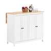 SoBuy | Kücheninsel mit erweiterbarer Arbeitsfläche | Küchenschrank | Sideboard | KNL10-WN