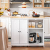 SoBuy | Kücheninsel mit erweiterbarer Arbeitsfläche | Küchenschrank | Sideboard | KNL10-WN