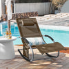 Sobuy | Zahrada Lounger | Sun Lounger s taškou | Ležící židle hnědá | OGS28-BR