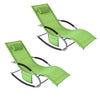 Sobuy | 2-set Garden Lounger | Sun Lounger s taškou | Palubní židle Beige | OGS28-mix2