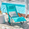Sobuy | Zahrada Lounger | Sun Lounger s taškou | Lounge židle tyrkysová | OGS28-HB