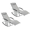 Sobuy | 2-set Garden Lounger | Sun Lounger s taškou | Palubní židle Beige | OGS28-mix2