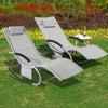 Sobuy | 2-set Garden Lounger | Sun Lounger s taškou | Palubní židle Beige | OGS28-mix2