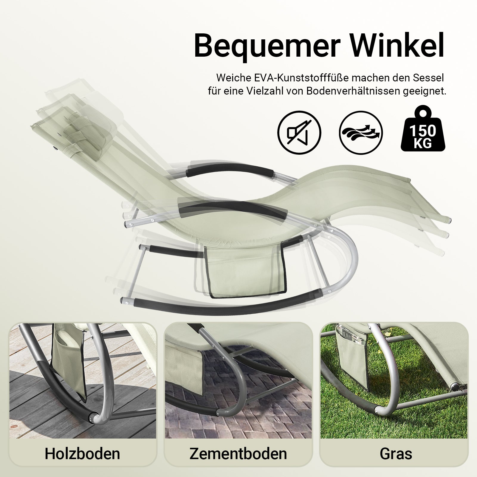 Vorverkauf | SoBuy Sonnenliege 2-er Set Liegestuhl für Gärten, Höfe 63x87x150cm Beige OGS28-MIx2