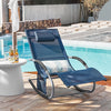SoBuy Sonnenliege schaukel Liegestuhl für Gärten, Höfe 63x87x150cm Denimblue OGS28-NB