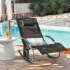 Sobuy | Zahrada Lounger | Sun Lounger s taškou | Zámek židle černá | OGS28-SCH