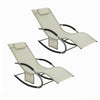 Sobuy | 2-set Garden Lounger | Sun Lounger s taškou | Palubní židle Beige | OGS28-mix2