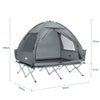 SoBuy | 3in1-Zelt Campingzelt Outdoor Feldbett 2 Person Grau 193x188x145cm | OGS32-II-L-HG