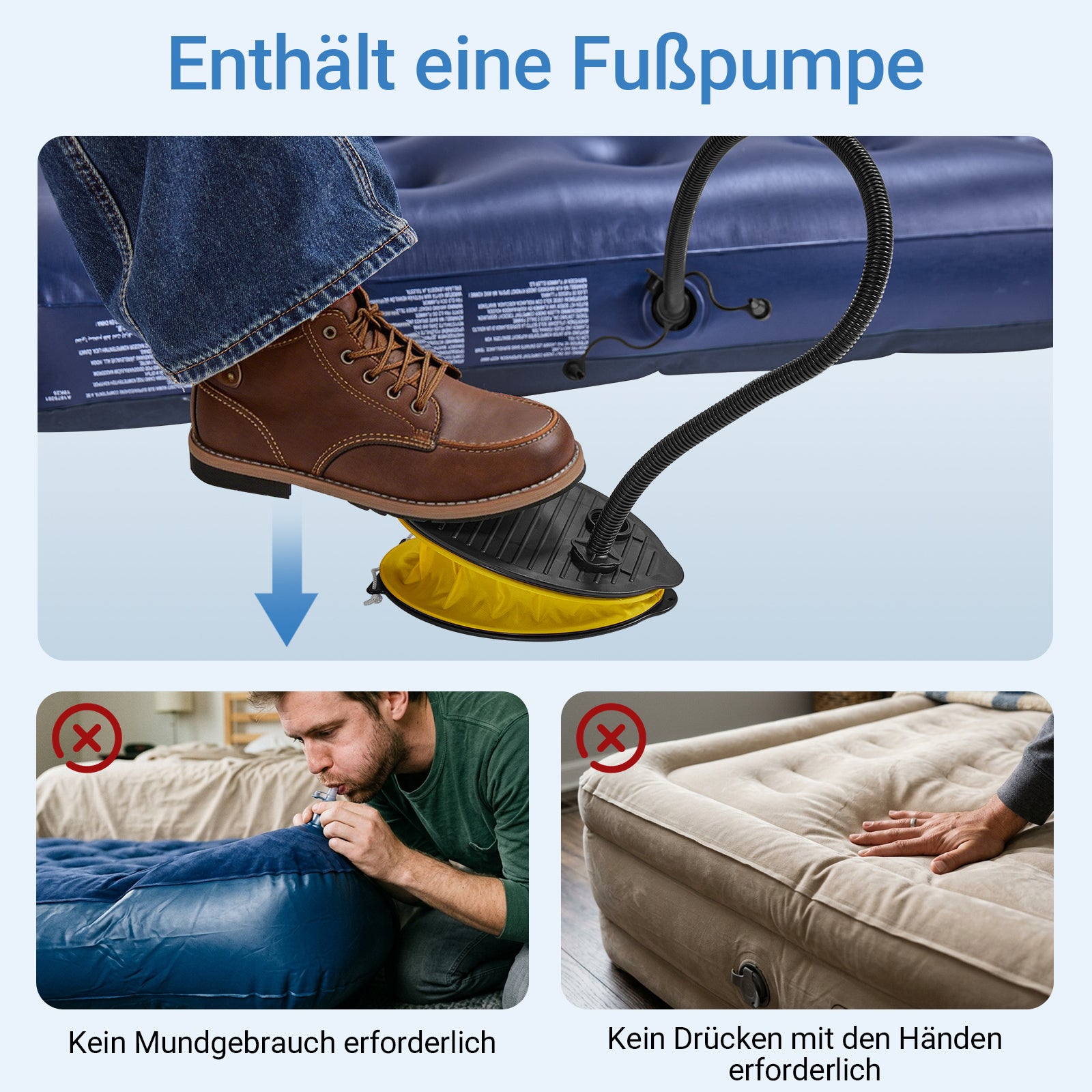 SoBuy | Feldbett 2 Person 191x22x137 cm für Campingzelt Outdoor | Grau OGS32-II-L-HG-P01