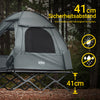 SoBuy | 3in1-Zelt Campingzelt Outdoor Feldbett 2 Person Grau 193x188x145cm | OGS32-II-L-HG