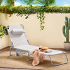 Sobuy | Plážová Lounger | Zahrada Lounger | Sun Lounger skládací | Beige | OGS35-MI