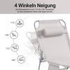 SoBuy | 2-er Set Gartenliege | Sonnenliege klappbar | Liegestuhl für Gärten, Höfe, Strände | Beige | OGS35-MIx2