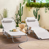 SoBuy | 2-er Set Gartenliege | Sonnenliege klappbar | Liegestuhl für Gärten, Höfe, Strände | Beige | OGS35-MIx2