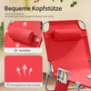 Sobuy | Plážová Lounger | Zahrada Lounger | Sun Lounger skládací | Červená | OGS35-R
