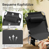 SoBuy | Gartenliege | Sonnenliege klappbar | Liegestuhl für Gärten, Höfe, Strände | Schwarz | OGS35-SCH