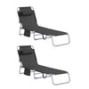 SoBuy | 2-er Set Gartenliege | Sonnenliege klappbar | Liegestuhl für Gärten, Höfe, Strände | Schwarz | OGS35-SCHx2