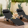 SoBuy | 2-er Set Gartenliege | Sonnenliege klappbar | Liegestuhl für Gärten, Höfe, Strände | Schwarz | OGS35-SCHx2