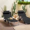 SoBuy | 2-er Set Gartenliege | Sonnenliege klappbar | Liegestuhl für Gärten, Höfe, Strände | Schwarz | OGS35-SCHx2