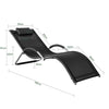 Sobuy | Zahrada Lounger | Sluneční Lounger | Zámek židle černá | OGS38-SCH