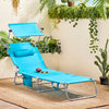Sobuy | Sun Lounger se střešním oknem Zahrada Lounger | Skládací Lounger Modrá | OGS48-B