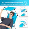 Sobuy | Sun Lounger se střešním oknem Zahrada Lounger | Skládací Lounger Modrá | OGS48-B