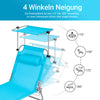 Sobuy | Sun Lounger se střešním oknem Zahrada Lounger | Skládací Lounger Modrá | OGS48-B