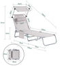 Sobuy | Sun Lounger se střešním oknem Zahrada Lounger | Skládací Lounger Beige | OGS48-MI