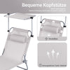 Sobuy | Sun Lounger se střešním oknem Zahrada Lounger | Skládací Lounger Beige | OGS48-MI