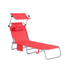 Sobuy | Sun Lounger se střešním oknem Zahrada Lounger | Skládací Lounger Červená | OGS48-R