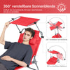 Sobuy | Sun Lounger se střešním oknem Zahrada Lounger | Skládací Lounger Červená | OGS48-R