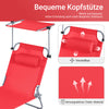 Sobuy | Sun Lounger se střešním oknem Zahrada Lounger | Skládací Lounger Červená | OGS48-R