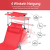 Sobuy | Sun Lounger se střešním oknem Zahrada Lounger | Skládací Lounger Červená | OGS48-R