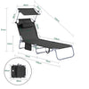 Sobuy | Sun Lounger se střešním oknem Zahrada Lounger | Skládací Lounger Černá | OGS48-SCH