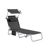 Sobuy | Sun Lounger se střešním oknem Zahrada Lounger | Skládací Lounger Černá | OGS48-SCH