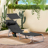 Sobuy | Sun Lounger se střešním oknem Zahrada Lounger | Skládací Lounger Černá | OGS48-SCH
