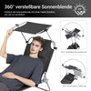 Sobuy | Sun Lounger se střešním oknem Zahrada Lounger | Skládací Lounger Černá | OGS48-SCH