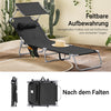 Sobuy | Sun Lounger se střešním oknem Zahrada Lounger | Skládací Lounger Černá | OGS48-SCH