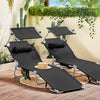 SoBuy | 2-er Set Sonnenliege mit Sonnendach | klappbare Gartenliege | Relaxstuhl für Gärten, Strände | Schwarz | OGS48-SCHx2