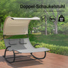 Sobuy | Showkelle pro 2 osoby | Sun Lounger s rolemi Zahradní postel se střešním oknem OGS50 Hg