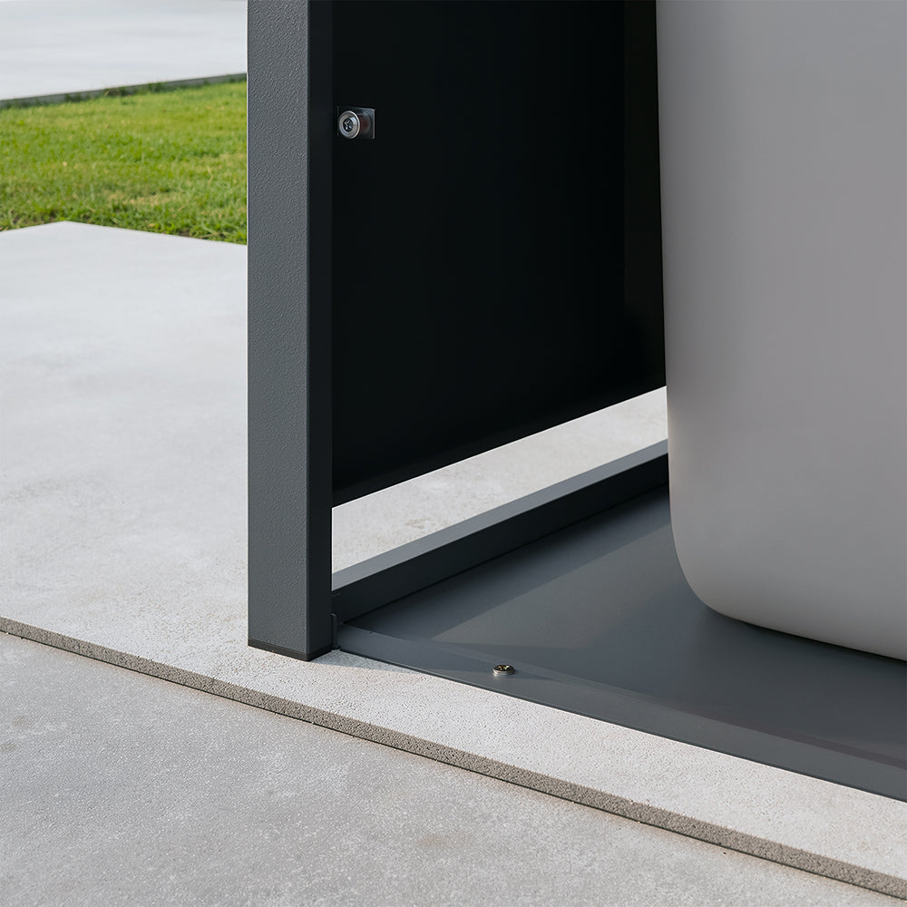 SoBuy | Mülltonnenboxen | Mülltonnenbox 2er 240l abschließbar | Dark Gray | 134×80×116 cm | OGS64-N