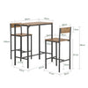 SoBuy | Bartisch mit 2 Hockern | Bartisch set | 3-teilig | OGT03-XL
