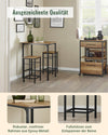 SoBuy | Bartisch mit 2 Hockern | Bartisch set | 3-teilig Bistrotisch | Vintage | OGT10-PF